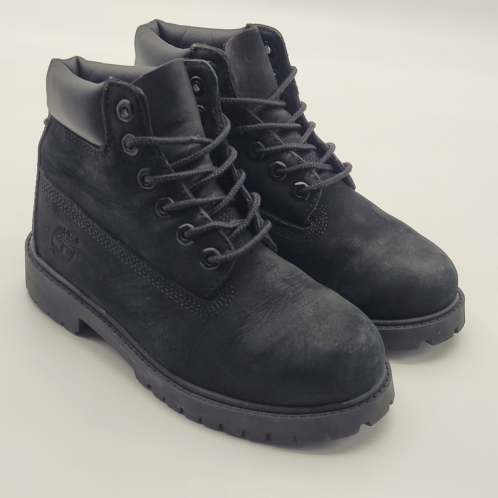 Timberland Premium 6" Waterproof Black Nubuck Boots Size 13 Toddler, Used